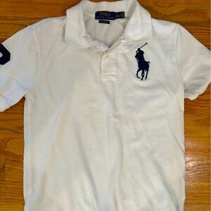 Ralph lauren kids white polo shirt.